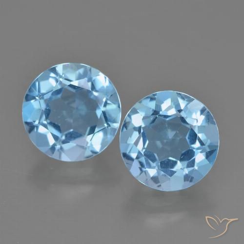 4.55ctw Natural Azul Cielo Topacio, Redondo, VS