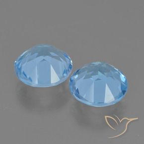 Gemas de Topacio Azul Cielo natural de 4.55 ct, Redondo, VS