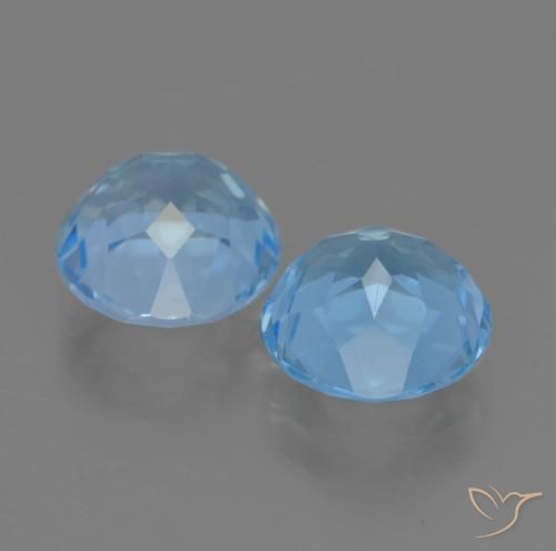 Gemas de Topacio Azul Suizo natural de 4.96 ct, Redondo, VS