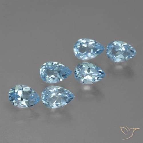 3.54ctw Natural Azul Suizo Topacio, En forma de pera, VS