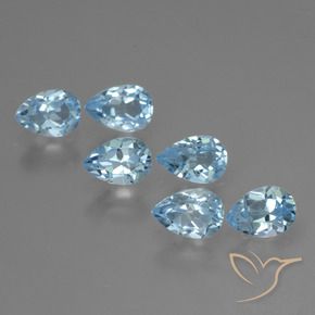 Gemas de Topacio Azul Suizo natural de 3.54 ct, En forma de pera, VS