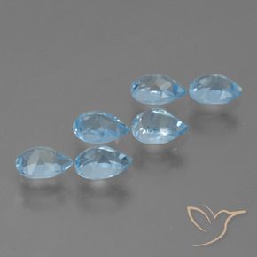 Gemas de Topacio Azul Suizo natural de 3.54 ct, En forma de pera, VS
