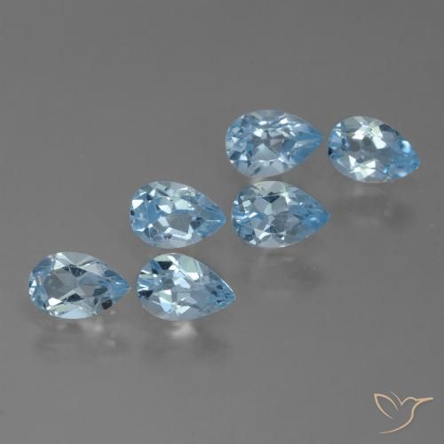 3.06ctw Natural Azul Suizo Topacio, En forma de pera, VS