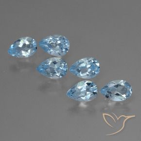 Gemas de Topacio Azul Suizo natural de 3.06 ct, En forma de pera, VS