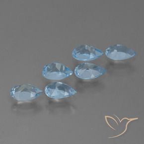 Gemas de Topacio Azul Suizo natural de 3.06 ct, En forma de pera, VS