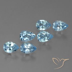 Gemas de Topacio Azul Suizo natural de 3.46 ct, En forma de pera, VVS-VS