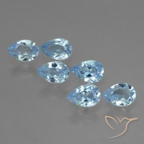 Gemas de Topacio Azul Suizo natural de 3.46 ct, En forma de pera, VS