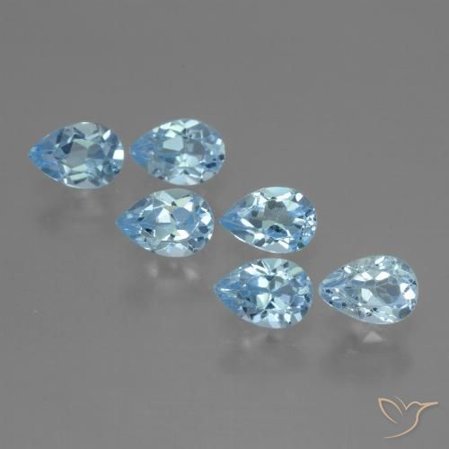 3.38ctw Natural Azul Cielo Topacio, En forma de pera, VS