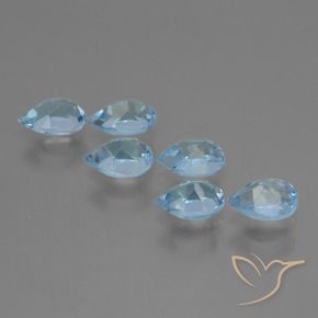 Gemas de Topacio Azul Cielo natural de 3.38 ct, En forma de pera, VS