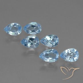 Gemas de Topacio Azul Cielo natural de 3.22 ct, En forma de pera, VS