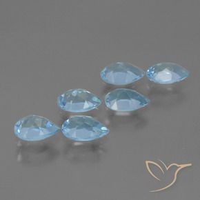 Gemas de Topacio Azul Cielo natural de 3.22 ct, En forma de pera, VS