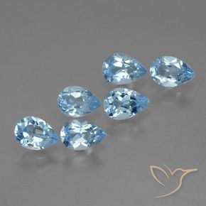 Gemas de Topacio Azul Suizo natural de 3.05 ct, En forma de pera, VS