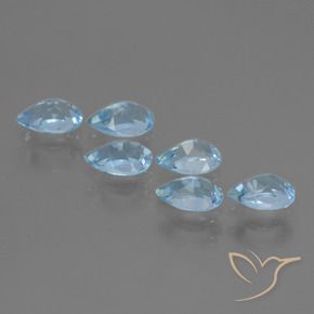 Gemas de Topacio Azul Suizo natural de 3.05 ct, En forma de pera, VS