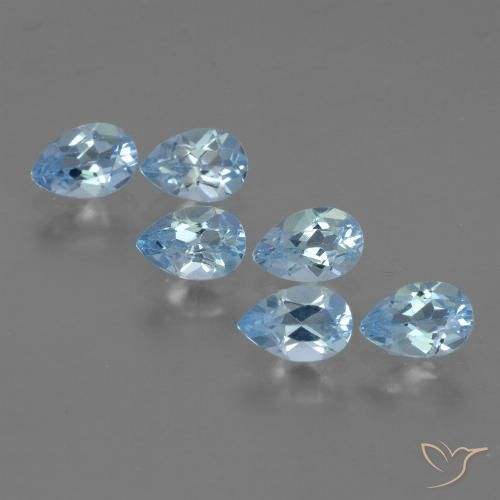 3.10ctw Natural Azul Cielo Topacio, En forma de pera, VS