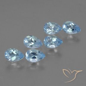Gemas de Topacio Azul Cielo natural de 3.10 ct, En forma de pera, VS