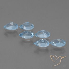 Gemas de Topacio Azul Cielo natural de 3.10 ct, En forma de pera, VS
