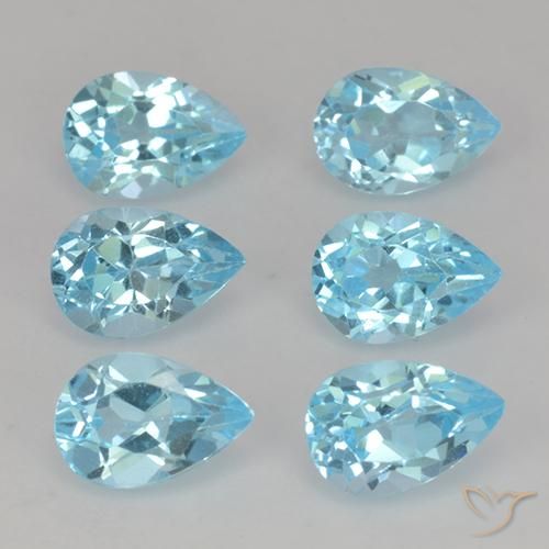 3.56ctw Natural Azul Suizo Topacio, En forma de pera, VS