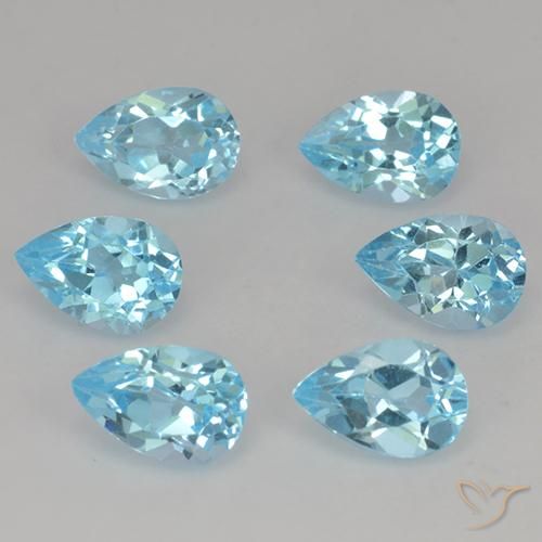 Gemas de Topacio Azul Suizo natural de 3.56 ct, En forma de pera, VS