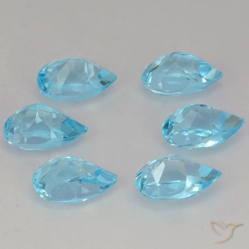 Gemas de Topacio Azul Suizo natural de 3.56 ct, En forma de pera, VS