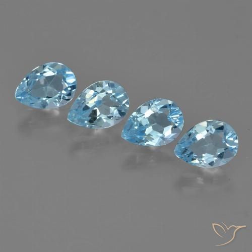 3.30ctw Natural Azul Cielo Topacio, En forma de pera, VVS-VS