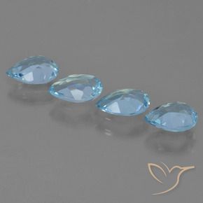 Gemas de Topacio Azul Suizo natural de 2.50 ct, En forma de pera, VS