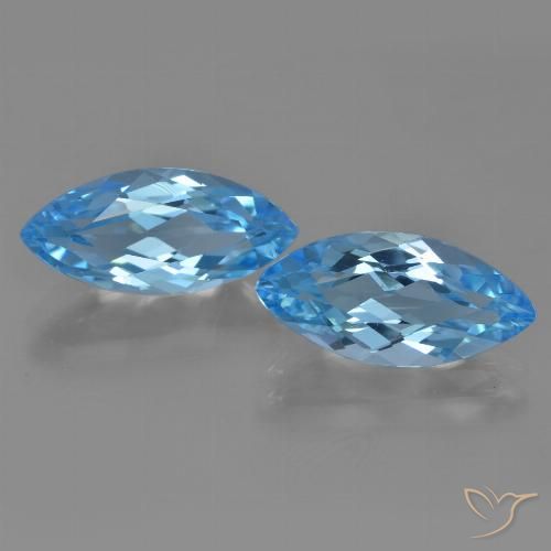 7.27ctw Natural Azul Suizo Topacio, Marquesa, VVS, Photo A