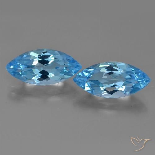 7.34ctw Natural Azul Suizo Topacio, Marquesa, VVS