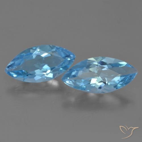 6.41ctw Natural Azul Suizo Topacio, Marquesa, VVS