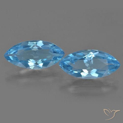 7.12ctw Natural Azul Suizo Topacio, Marquesa, VVS