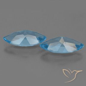 Gemas de Topacio Azul Suizo natural de 7.12 ct, Marquesa, VVS