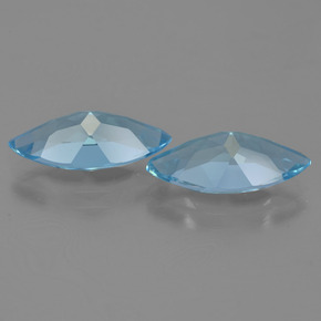 Gemas de Topacio Azul Suizo natural de 7.03 ct, Marquesa, VVS-VS