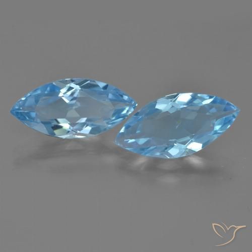 6.44ctw Natural Azul Cielo Topacio, Marquesa, VVS
