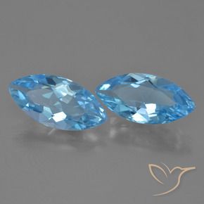 Gemas de Topacio Azul Cielo natural de 6.90 ct, Marquesa, VVS-VS