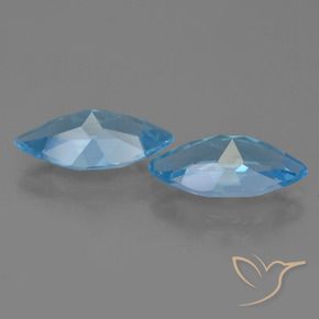 Gemas de Topacio Azul Cielo natural de 6.90 ct, Marquesa, VVS-VS