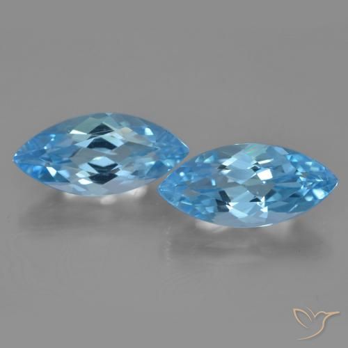 7.46ctw Natural Azul Suizo Topacio, Marquesa, VVS