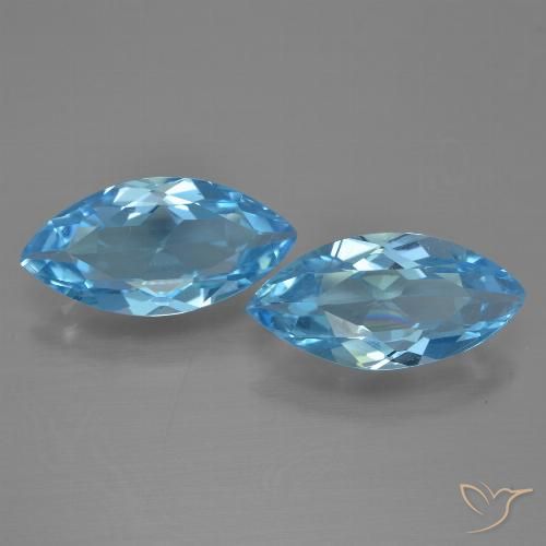 6.26ctw Natural Azul Suizo Topacio, Marquesa, VVS