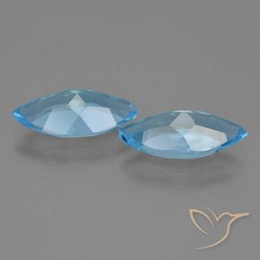 Gemas de Topacio Azul Suizo natural de 6.26 ct, Marquesa, VVS