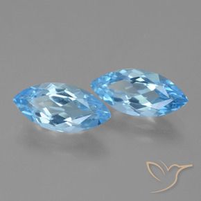 Gemas de Topacio Azul Cielo natural de 7.21 ct, Marquesa, VVS-VS