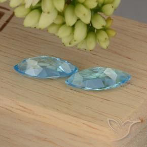 Gemas de Topacio Azul Suizo natural de 6.61 ct, Marquesa, VVS