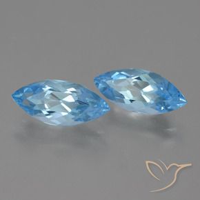 Gemas de Topacio Azul Cielo natural de 7.34 ct, Marquesa, VVS-VS