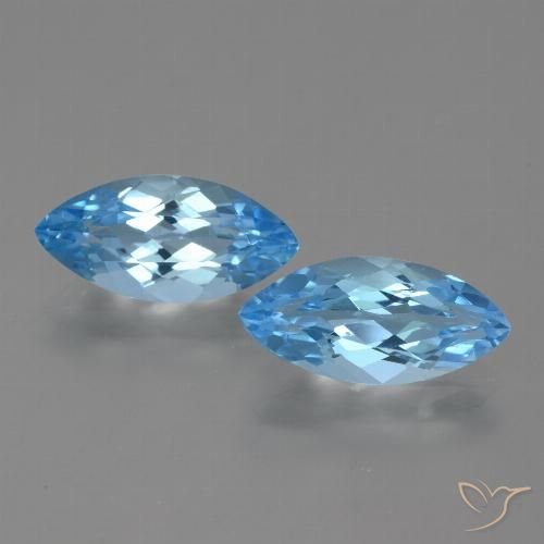 7.17ctw Natural Azul Suizo Topacio, Marquesa, VVS-VS, Photo A