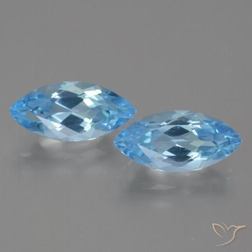 7.95ctw Natural Azul Cielo Topacio, Marquesa, VVS