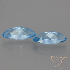 Gemas de Topacio Azul Cielo natural de 7.95 ct, Marquesa, VVS
