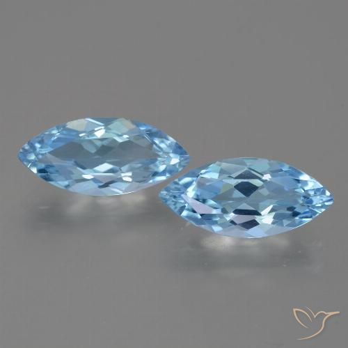 6.43ctw Natural Azul Cielo Topacio, Marquesa, VVS-VS