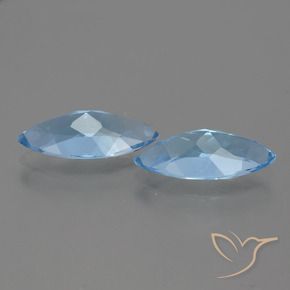 Gemas de Topacio Azul Cielo natural de 6.43 ct, Marquesa, VVS-VS