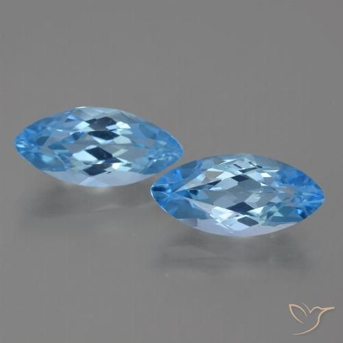 7.89ctw Natural Azul Suizo Topacio, Marquesa, VVS