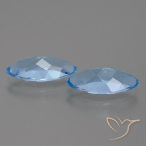 Gemas de Topacio Azul Cielo natural de 7.34 ct, Marquesa, VVS-VS