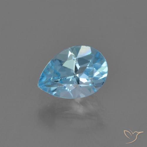 0.90ct Natural Azul Cielo Topacio, En forma de pera, VVS-VS