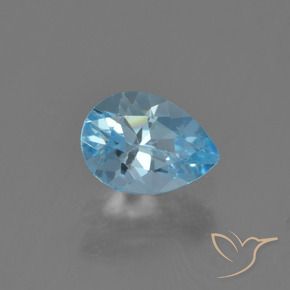 Topacio Azul Cielo natural de 0.90 ct, En forma de pera, VVS-VS