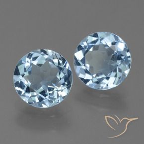 Gemas de Topacio Azul Cielo natural de 4.39 ct, Redondo, VVS-VS